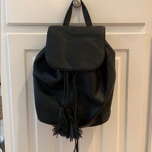 Rebecca Minkoff black leather pebbled backpack